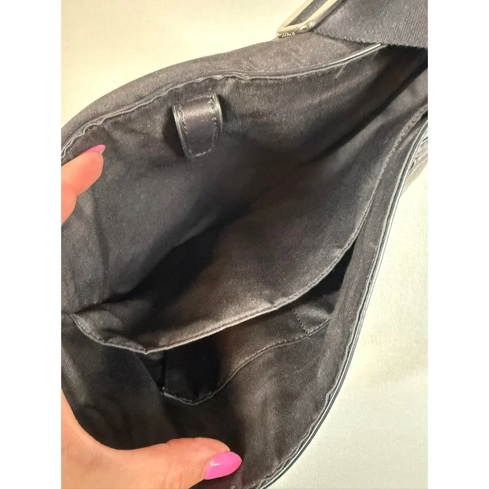 Coach F54771 Mens Charles Small Messenger Bag Black with Brown Signature Leather - Picture 10 of 11